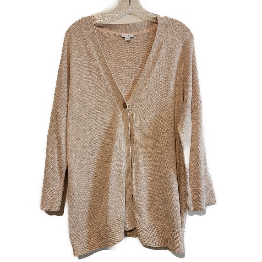 Pure Jill  one button cardigan - Oatmeal- sz Large Tall